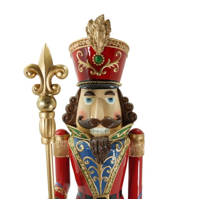 Schiaccianoci di Natale in Resina su Piedistallo H.187 cm