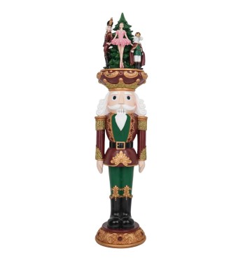 Schiaccianoci Natalizio in Resina con Led H.95 cm