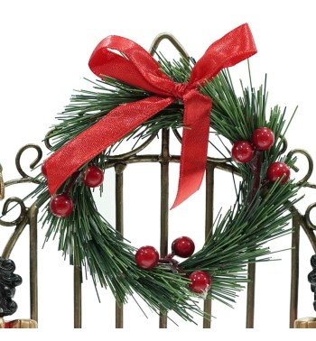 Schiaccianoci Natalizi in Resina con Cancello in Ferro H.22,5 cm