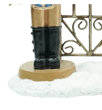 Schiaccianoci Natalizi in Resina con Cancello in Ferro H.22,5 cm