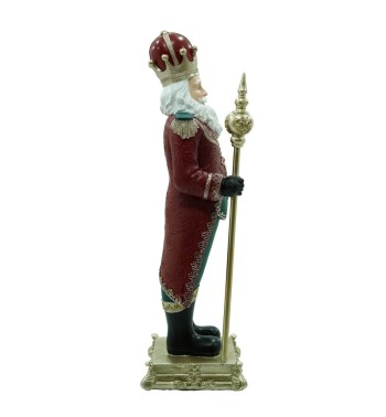 Babbo Natale in Resina con Corona e Scettro H.92 cm