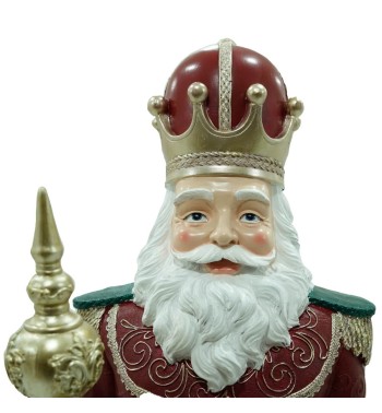 Babbo Natale in Resina con Corona e Scettro H.92 cm