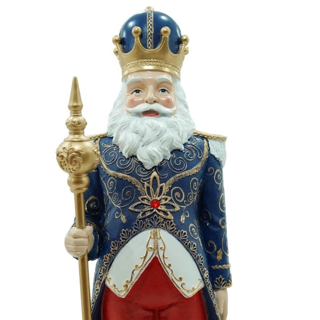 Babbo Natale in Resina con Corona e Scettro H.92 cm