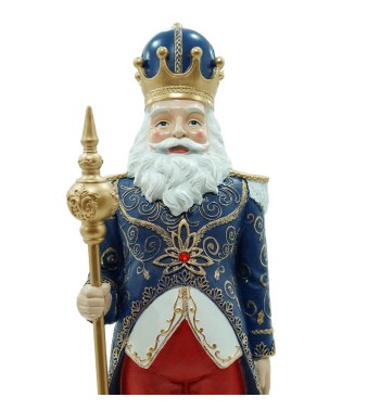 Babbo Natale in Resina con Corona e Scettro H.92 cm