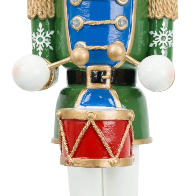 Pupazzo di Neve Schiaccianoci Natalizio con Tamburo H.46,5 cm
