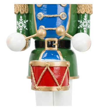 Pupazzo di Neve Schiaccianoci Natalizio con Tamburo H.46,5 cm