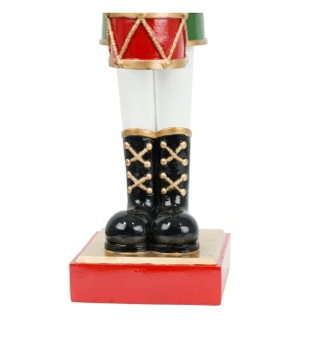 Pupazzo di Neve Schiaccianoci Natalizio con Tamburo H.46,5 cm