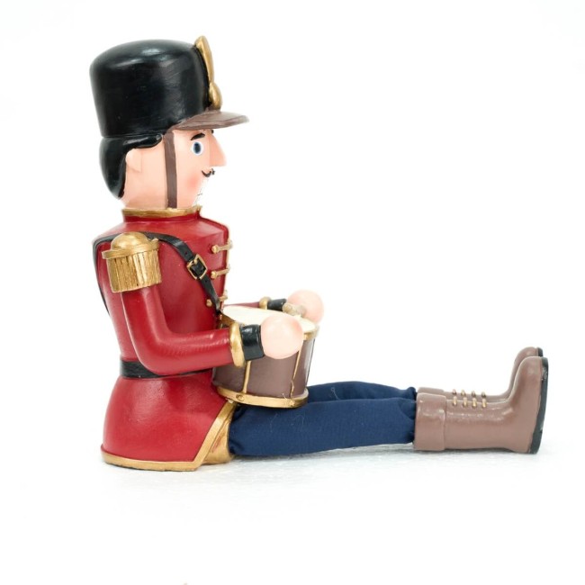 Schiaccianoci Natalizio Seduto con Tamburo H.17,5 cm