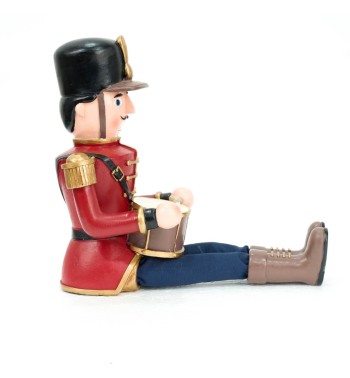 Schiaccianoci Natalizio Seduto con Tamburo H.17,5 cm