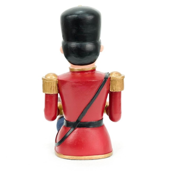 Schiaccianoci Natalizio Seduto con Piatti Orchestrali H.17,5 cm