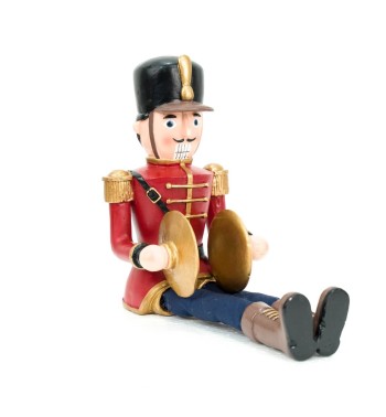 Schiaccianoci Natalizio Seduto con Piatti Orchestrali H.17,5 cm