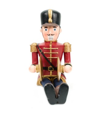 Schiaccianoci Natalizio Seduto con Piatti Orchestrali H.17,5 cm