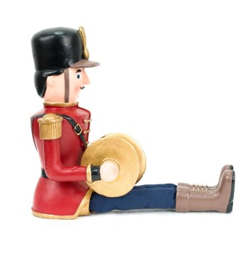 Schiaccianoci Natalizio Seduto con Piatti Orchestrali H.17,5 cm