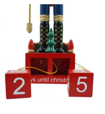 Schiaccianoci Natalizio in Uniforme con Calendario H.42 cm