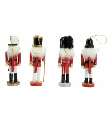 Schiaccianoci di Natale H.13 cm, Conf. da 4 pz