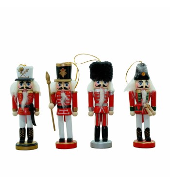 Schiaccianoci di Natale H.13 cm, Conf. da 4 pz