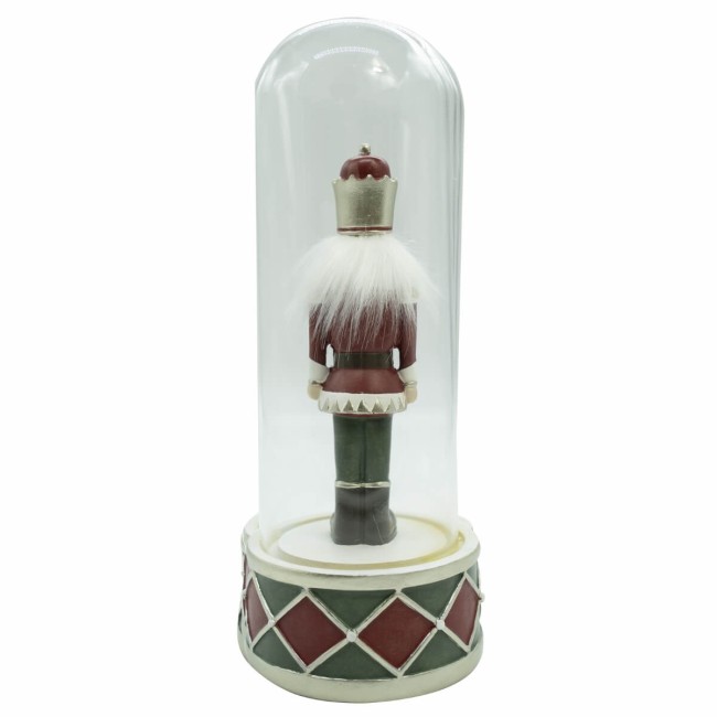 Schiaccianoci Natalizio in Poliresina con Campana di Vetro 2 Misure