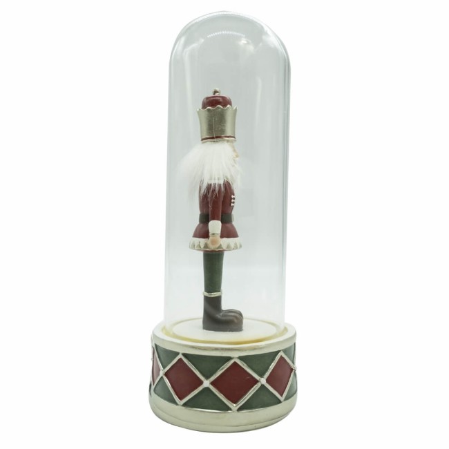 Schiaccianoci Natalizio in Poliresina con Campana di Vetro 2 Misure