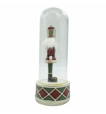 Schiaccianoci Natalizio in Poliresina con Campana di Vetro 2 Misure