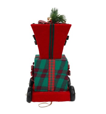 Trenino Natalizio in Tartan e Velluto 56xH.41 cm