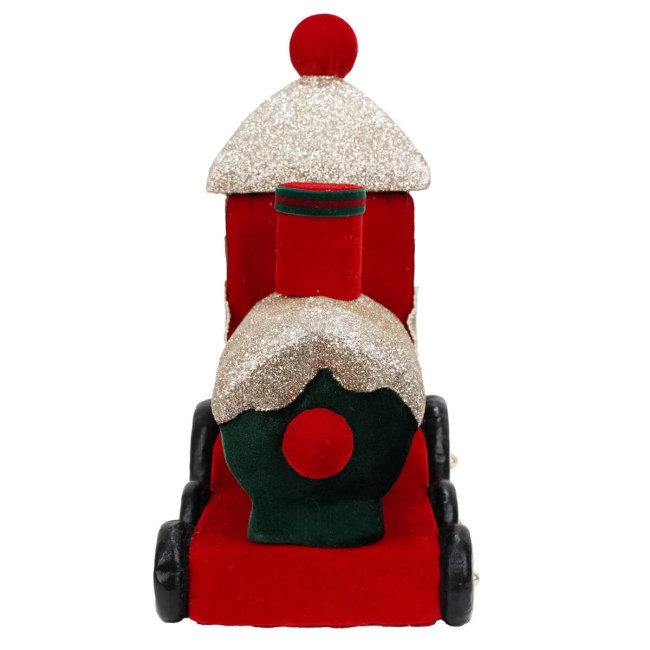 Trenino Natalizio in Tartan e Velluto 56xH.41 cm