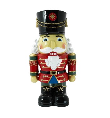 Schiaccianoci Natalizio con Luci Led Colorate H.48 cm | Soldatino di Natale