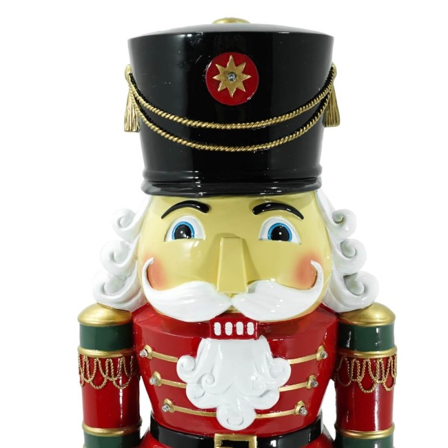 Schiaccianoci Natalizio con Luci Led Colorate H.48 cm | Soldatino di Natale