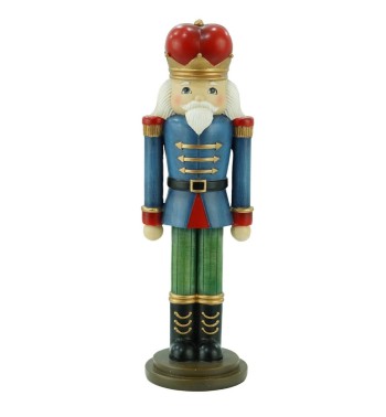 Schiaccianoci Natalizio in Resina con Giacca Blu H.28,5 cm