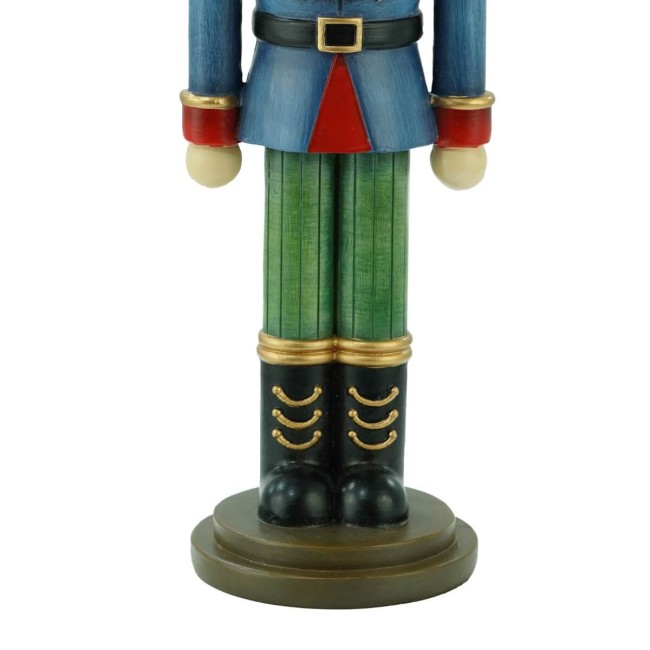 Schiaccianoci Natalizio in Resina con Giacca Blu H.28,5 cm