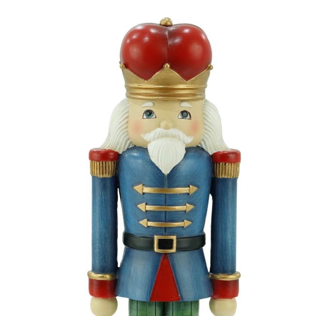 Schiaccianoci Natalizio in Resina con Giacca Blu H.28,5 cm