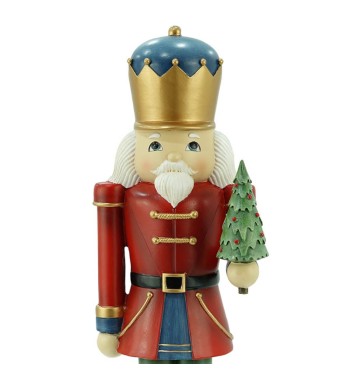 Schiaccianoci Natalizio in Resina con Giacca Rossa H.38,3 cm