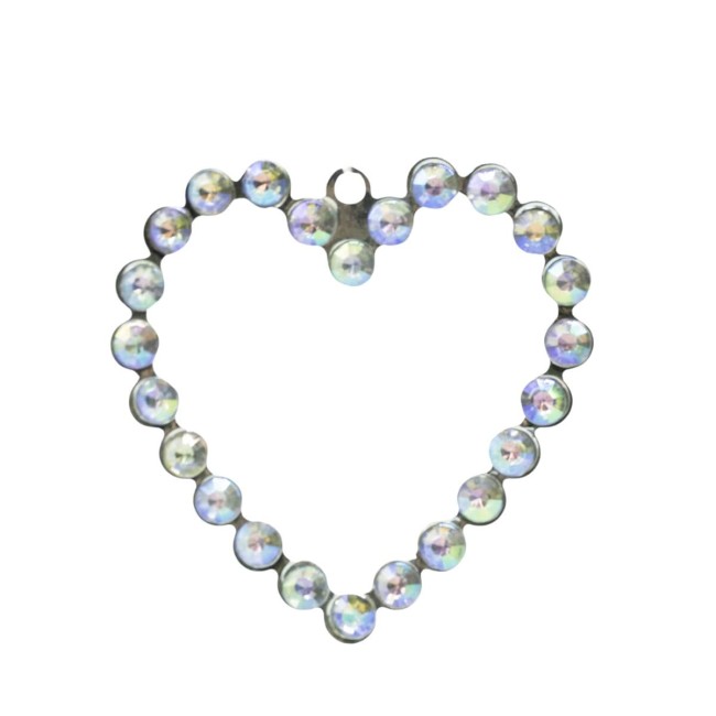 Cuore Natalizio con Perline da Appendere H.9 cm