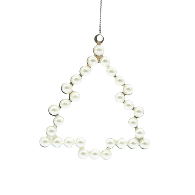 Albero Natalizio con perline da Appendere H.9 cm