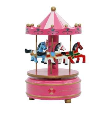 Carillon Giostra con Cavalli H.18 cm