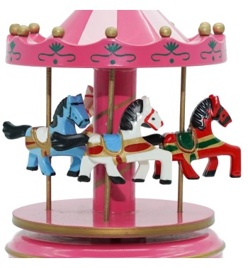 Carillon Giostra con Cavalli H.18 cm