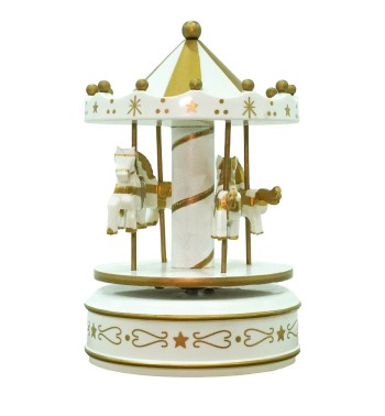 Carillon Giostra con Cavalli H.18 cm