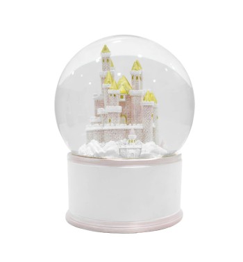 Carillon Natalizio Bianco e Rosa con Musica e Luci Led H.20 cm