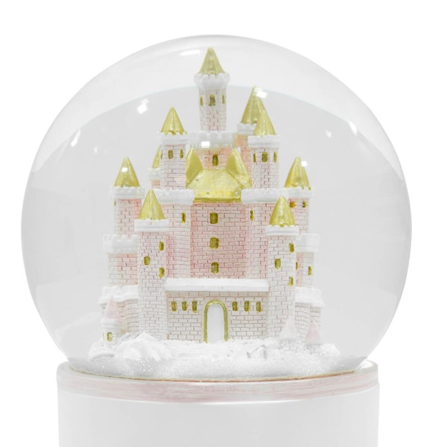 Carillon Natalizio Bianco e Rosa con Musica e Luci Led H.20 cm