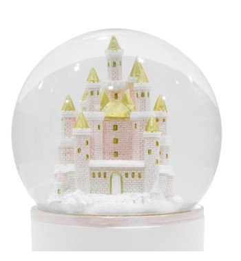 Carillon Natalizio Bianco e Rosa con Musica e Luci Led H.20 cm