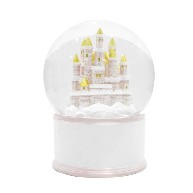 Carillon Natalizio Bianco e Rosa con Musica e Luci Led H.20 cm