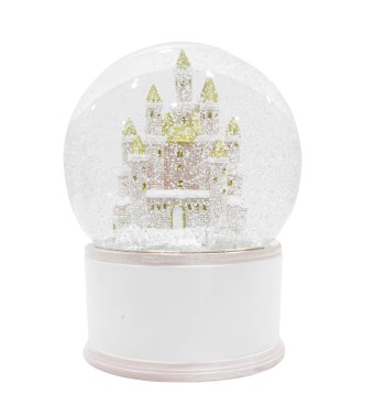 Carillon Natalizio Bianco e Rosa con Musica e Luci Led H.20 cm