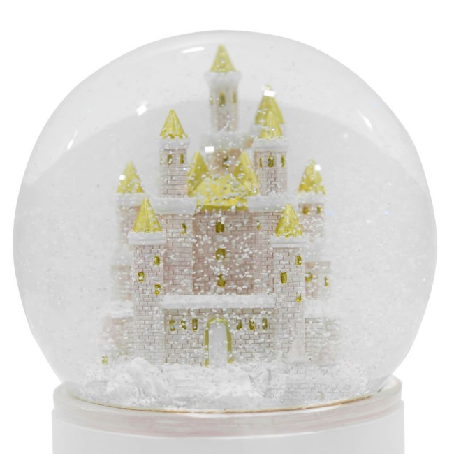 Carillon Natalizio Bianco e Rosa con Musica e Luci Led H.20 cm