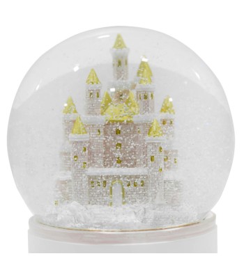 Carillon Natalizio Bianco e Rosa con Musica e Luci Led H.20 cm