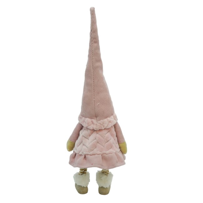 Gnomo di Natale in Piedi Rosa H.54 cm