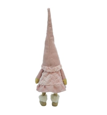 Gnomo di Natale in Piedi Rosa H.54 cm