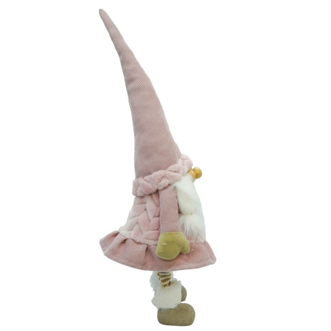 Gnomo di Natale in Piedi Rosa H.54 cm