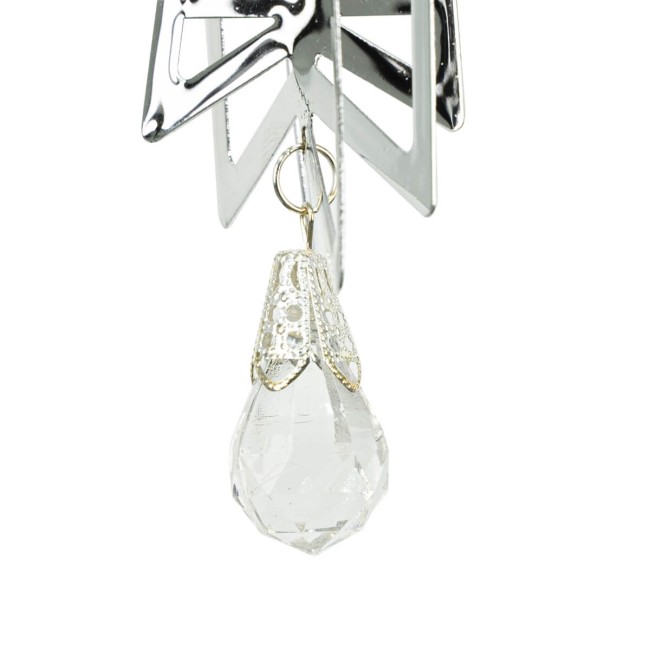 Decoro Natalizio Stella con Pendente Argento 12x7 cm