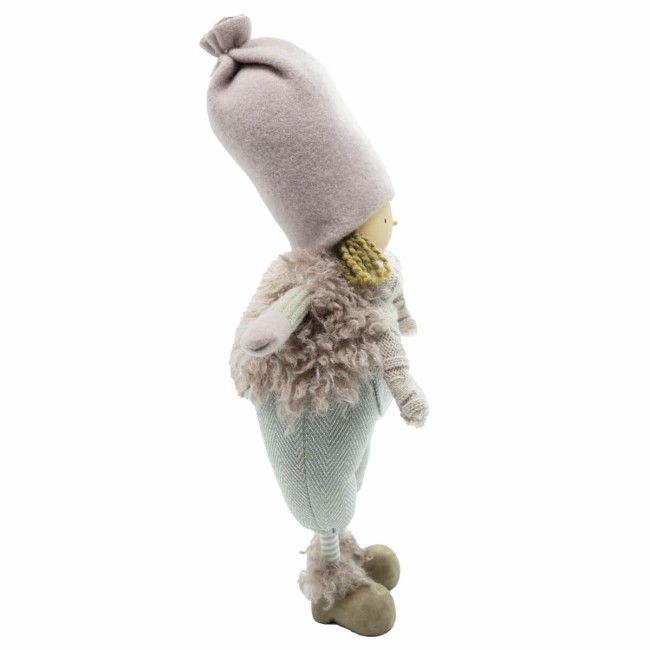 Bimbo in Piedi Grigio e Rosa H.43 cm