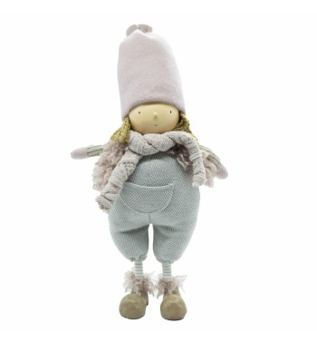 Bimbo in Piedi Grigio e Rosa H.43 cm