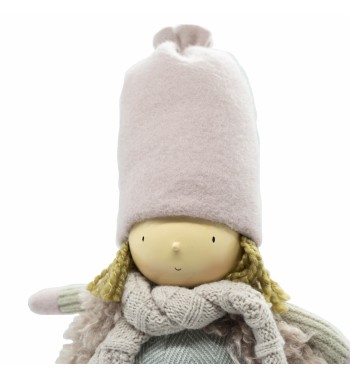 Bimbo in Piedi Grigio e Rosa H.43 cm